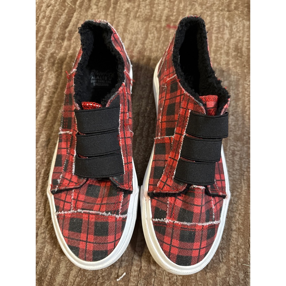 Blowfish Malibu Plaid Sneakers Slip On Comfort Casual Shoes Size 7